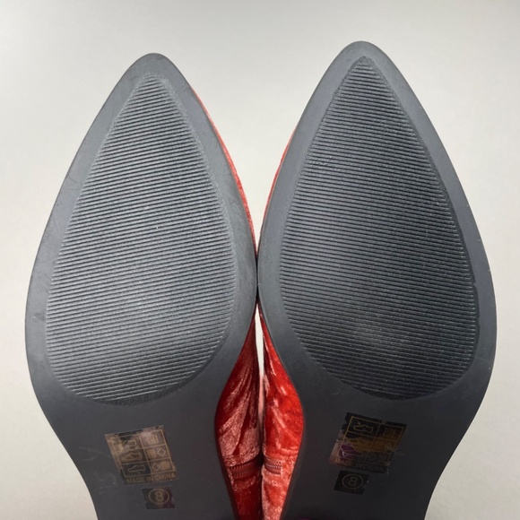 NEW Silver Circle Boots Womens 8 pink velvet leather lace ankle boot bootie boho - Picture 9 of 12